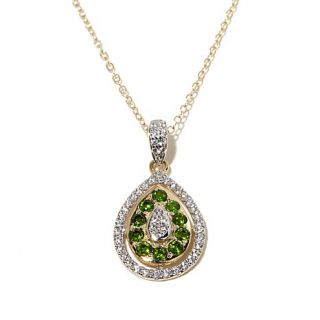 Victoria Wieck .68ct Chrome Diopside and White Zircon 14K Pendant with 18" Chai