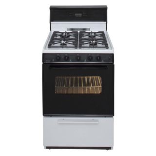 Premier Freestanding 2.9 cu ft Gas Range (White with Black Trim) (Common 24 in; Actual 24 in)