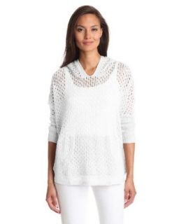 525 America Women's Perforated Hoodie Sweater, White, Small