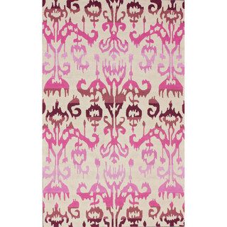 Nuloom Handmade Modern Pink Ikat Rug (83 X 11)