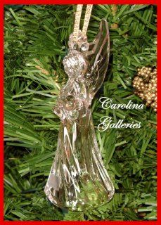Mikasa Heavenly Music Angel Ornament Christmas Tree Trumpet Lead Crystal SN090/531   Decorative Hanging Ornaments