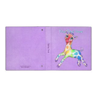 Colorful Giraffe Binder