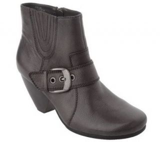 BareTraps Leather Side Zip & Buckle Ankle Boots —