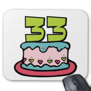 33 Year Old Birthday Cake Mousepads