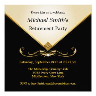 Elegant Ivory Gold Black Special Event Invitations