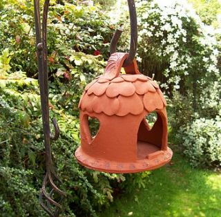 handmade terracotta bird feeder by little brick house ceramics