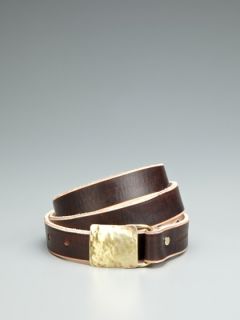 Leather Boy Scout Buckle Belt by Cause and Effect