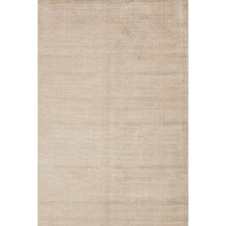Hand loomed Solid Pattern Ivory Rug (9 X 13)