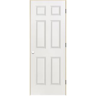 ReliaBilt 6 Panel Hollow Core Smooth Molded Composite Left Hand Interior Single Prehung Door (Common 80 in x 30 in; Actual 81.75 in x 31.75 in)