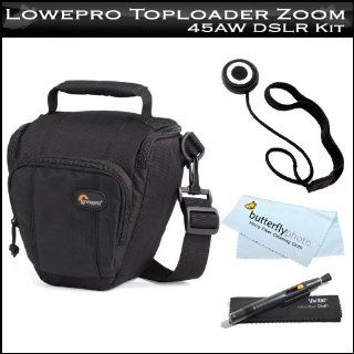 Lowepro Toploader Zoom 45 AW Kit for Canon Powershot G12 SX30 IS SX30IS SX40 HS SX40HS SX150 IS SX150IS SX130 IS SX130IS G1 X Digital Camera (up to 18 55mm f/3.5) includes Lens Cleaning Pen + Lens Cap Keeper + BONUS ButteflyPhoto MicroFiber Cleaning Cloth 