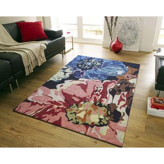 Nuloom Hand hooked Floral Indoor / Outdoor Synthetics Pink Rug (7 6 X 9 6)