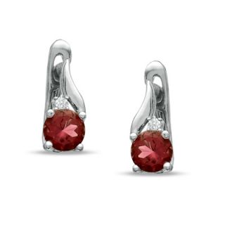 Tourmaline and 1.5mm White Sapphire Earrings in Sterling Silver