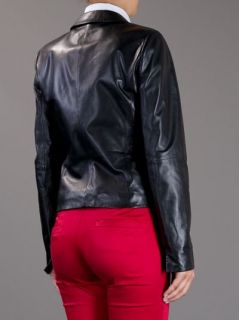 Armani Collezioni Cropped Leather Jacket