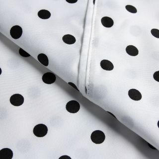 Home City Inc. Wrinkle Resistant Polka Dot Sheet Set Black Size Full