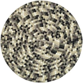 Handmade Soho Mosaic Black New Zealand Wool Rug (6 Round)