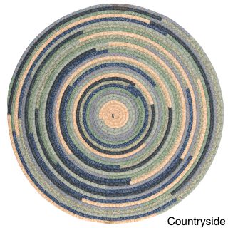 Multicolored Artisan Braided Cotton Blend Rug (8 Round)