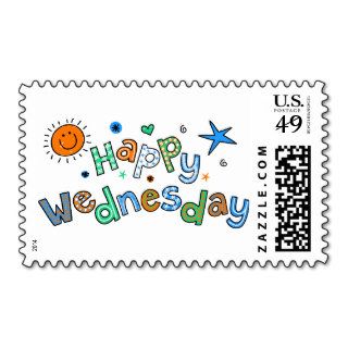 Cute Happy Wednesday Week Greeting Text Expression Stamp