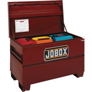 Jobox 48in. Heavy-Duty Steel Chest — Site-Vault Security System, 24.3 Cu. Ft., 48in.W x 30in.D x 33 3/8in.H, Model# 1-656990  Jobsite Boxes