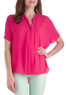 Crush on Hot Pink Top  Mod Retro Vintage Short Sleeve Shirts