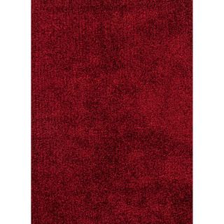 Hand woven Shags Solid Pattern Red/ Orange Area Rug (36 X 56)