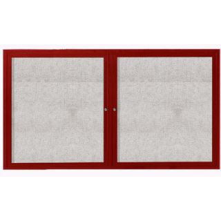 AARCO Enclosed Bulletin Board ODCC Size 36 H x 60 W x 2 D, Finish Cherry
