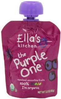 Ella's Kitchen Organic Smoothie Fruits, The Purple One, 3 Ounce Pouches (Pack of 7)  Baby Food Fruit  Grocery & Gourmet Food