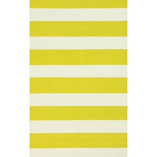 Nuloom Handmade Modern Stripes Yellow Wool Rug (76 X 96)