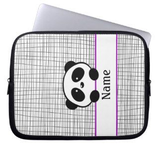 Personalized Panda Laptop Sleeve   10 inch