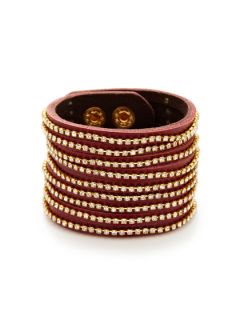 Leather & Crystal Multi Strand Bracelet by Presh