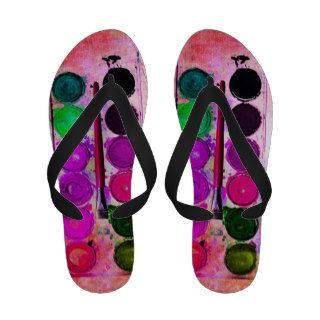 Pink Art Paint Color Box & Funny Artist Brush Sandals