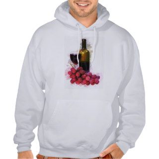 Marker Sketch, Wine Glass, Bottle, Grapes Sweatshirt
