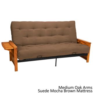 Epicfurnishings Bellevue With Retractable Tables Transitional style Full size Futon Sofa Sleeper Bed Brown Size Full