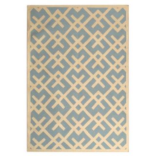 Safavieh Handwoven Moroccan Dhurrie Geometric pattern Light Blue/ Ivory Wool Rug (6 X 9)