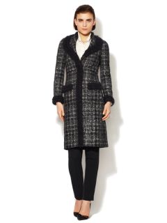 Sequin Tweed Wool Coat by Giambattista Valli