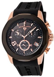 Swiss Legend 40042 RG 01 BB  Watches,Monte Carlo Chrono Black Silicone and Dial Rose Tone Accents, Fashion Swiss Legend Quartz Watches