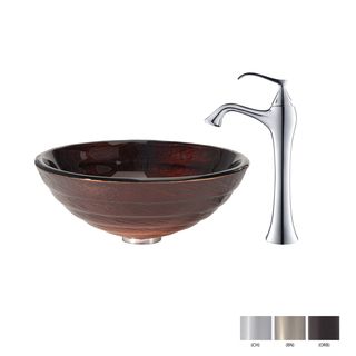 Kraus Bathroom Combo Set Iris Glass Vessel Sink And Ventus Faucet