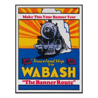 Vintage Wabash Train Ad Poster