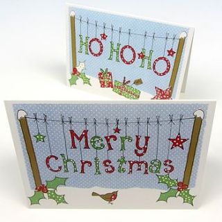 festive washing line christmas cards by dots and spots