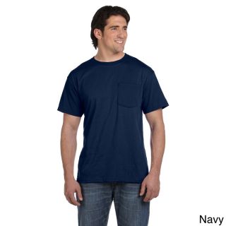 Fruit Of The Loom 5.6 ounce 50/50 Best Pocket T shirt Navy Size XXL