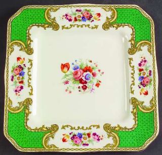 Myott Staffordshire Bouquet, The Green Square Luncheon Plate, Fine China Dinnerw