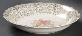 Canonsburg Lajean Coupe Soup Bowl, Fine China Dinnerware   Floral Center, Gold F