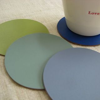 set of four leather coasters by chapel cards