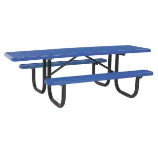 Ultra Play 8 ft Blue Steel Rectangle Picnic Table
