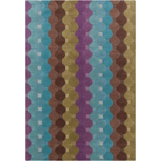 Mandara Hand tufted Geometric Multicolored Wool Rug (5 X 76)