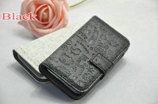 Black Leather Cute Flip Case Cover for Samsung Galaxy ACE S5830/gt s5839i Cell Phones & Accessories