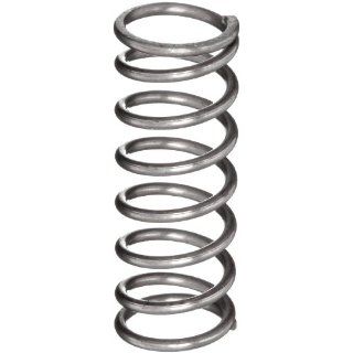 Music Wire Compression Spring, Steel, Inch, 0.36" OD, 0.04" Wire Size, 0.537" Compressed Length, 1" Free Length, 8.32 lbs Load Capacity, 18 lbs/in Spring Rate (Pack of 10)