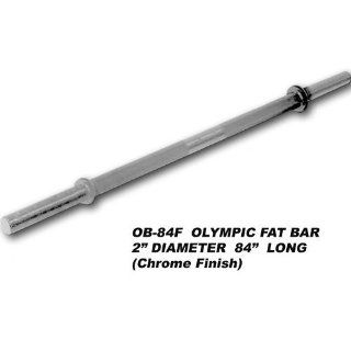 Olympic 84" Super Fat Bar Solid w/ Collars  Weight Bars  Sports & Outdoors