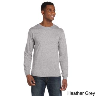 Anvil Anvil Mens Ringspun Long Sleeve T shirt Grey Size XXL