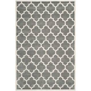 Safavieh Chatham Handmade Moroccan Dark Gray Geometric Wool Rug (6 X 9)