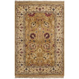 Safavieh Hand knotted Ganges River Gold/ Ivory Wool Rug (2 X 3)